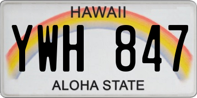 HI license plate YWH847