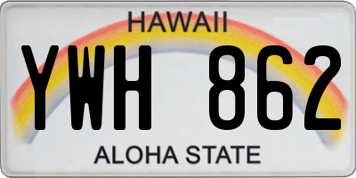 HI license plate YWH862
