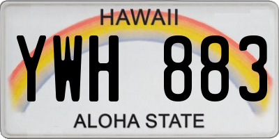HI license plate YWH883