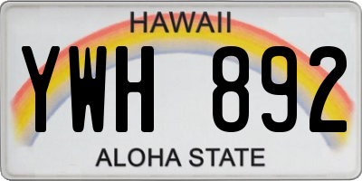 HI license plate YWH892