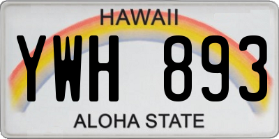 HI license plate YWH893