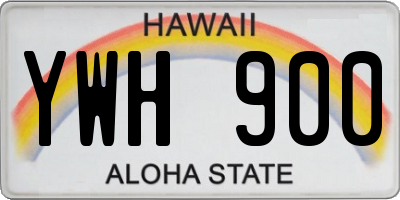 HI license plate YWH900