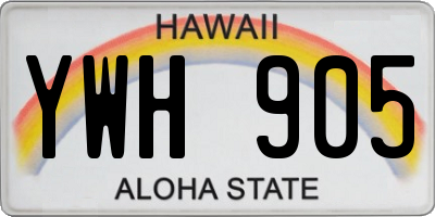 HI license plate YWH905