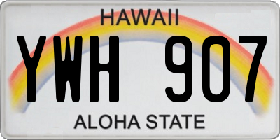 HI license plate YWH907