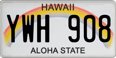 HI license plate YWH908