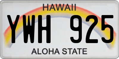 HI license plate YWH925