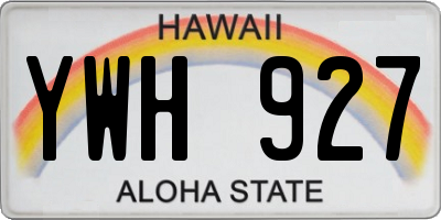 HI license plate YWH927