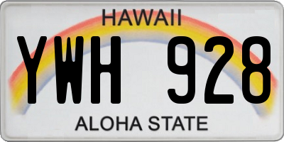 HI license plate YWH928