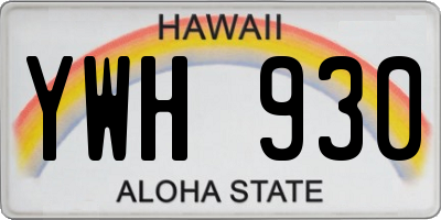 HI license plate YWH930