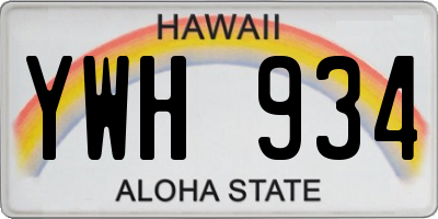 HI license plate YWH934
