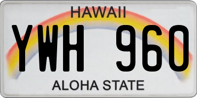 HI license plate YWH960