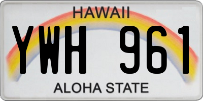 HI license plate YWH961