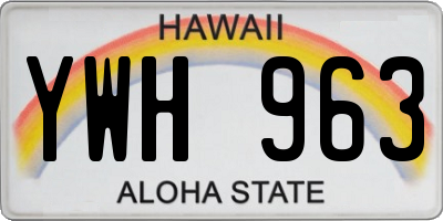 HI license plate YWH963