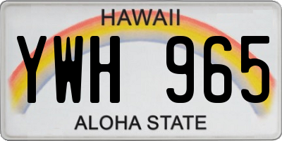 HI license plate YWH965