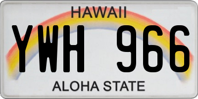 HI license plate YWH966
