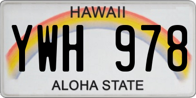 HI license plate YWH978