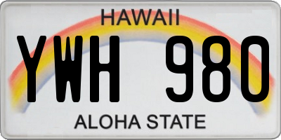 HI license plate YWH980