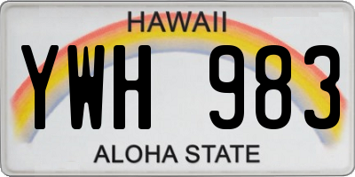 HI license plate YWH983
