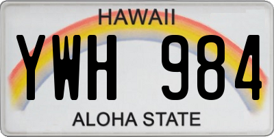 HI license plate YWH984