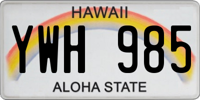 HI license plate YWH985
