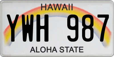 HI license plate YWH987