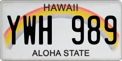 HI license plate YWH989