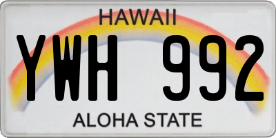 HI license plate YWH992