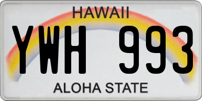 HI license plate YWH993