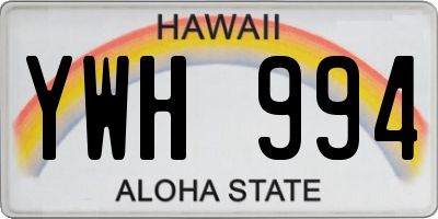HI license plate YWH994