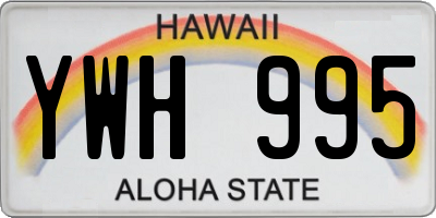 HI license plate YWH995