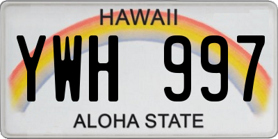 HI license plate YWH997