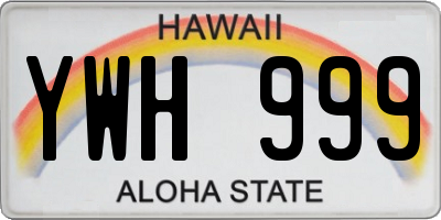 HI license plate YWH999
