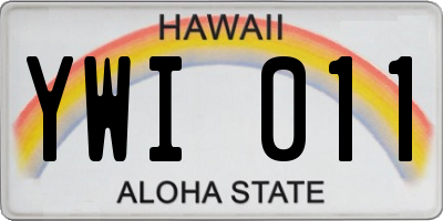 HI license plate YWI011