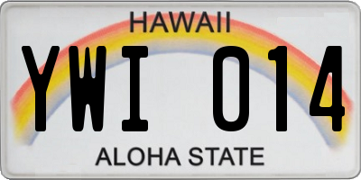 HI license plate YWI014