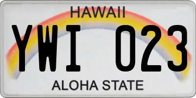 HI license plate YWI023
