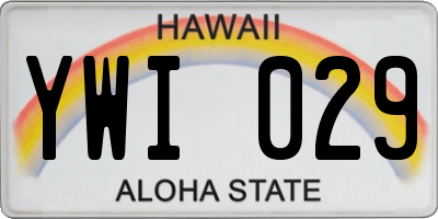 HI license plate YWI029