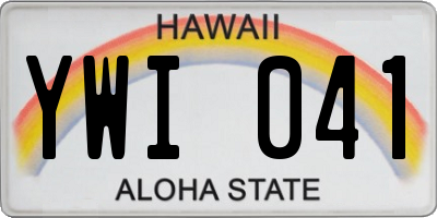 HI license plate YWI041
