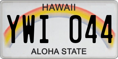 HI license plate YWI044