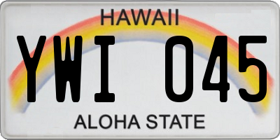 HI license plate YWI045