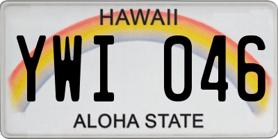 HI license plate YWI046