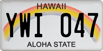 HI license plate YWI047