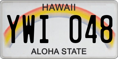 HI license plate YWI048