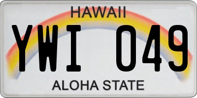 HI license plate YWI049