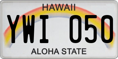 HI license plate YWI050