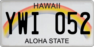HI license plate YWI052