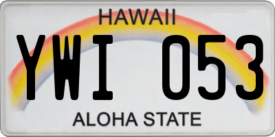 HI license plate YWI053