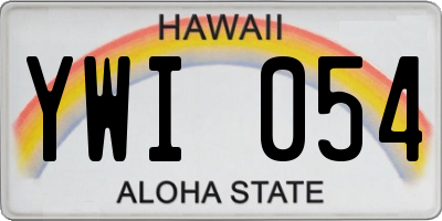 HI license plate YWI054