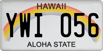HI license plate YWI056