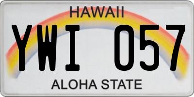 HI license plate YWI057