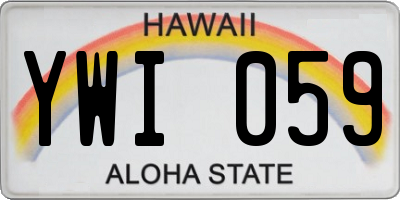 HI license plate YWI059